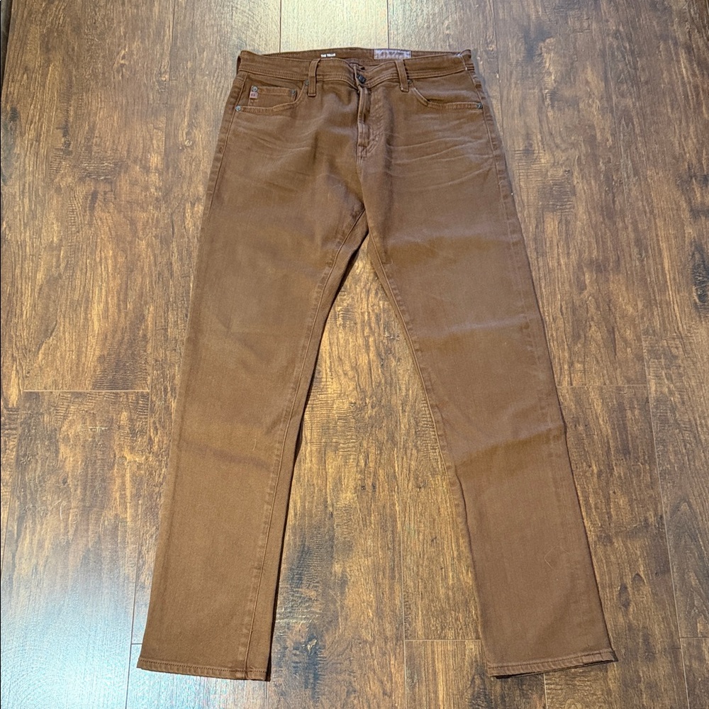 AG Adriano Goldschmied Men's Straight Jeans in Brown 33x33